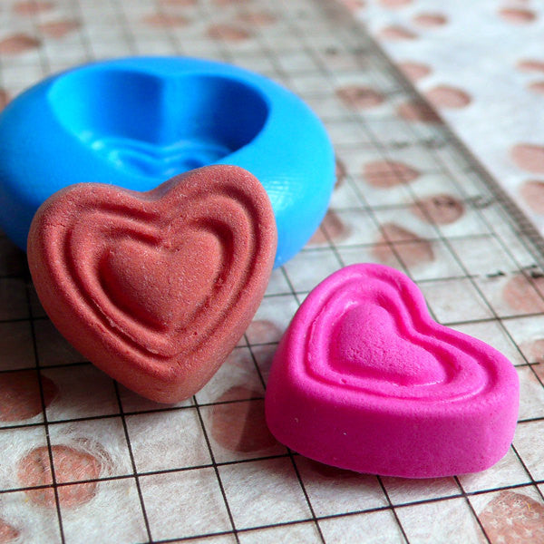 Heart Chocolate Mold 17mm Silicone Flexible Mold Kawaii Miniature Swee, MiniatureSweet, Kawaii Resin Crafts, Decoden Cabochons Supplies